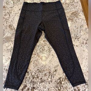 Athleta Elation High Rise Stash Black Leopard Print Tights